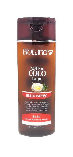 Imagen de SHAMPOO BIOLAND ACEITE DE COCO BRILLO INTENSO 400 ML