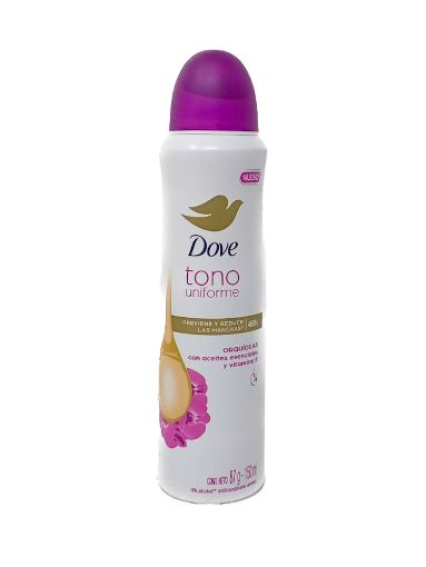 Imagen de DESODORANTE DOVE TONO UNIFORME ORQUIDEAS & ACEITES ESENCIALES PARA MUJER EN AEROSOL  150 ML