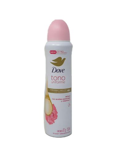 Imagen de DESODORANTE DOVE TONO UNIFORME ROSAS & ACEITES ESENCIALES PARA MUJER EN AEROSOL 150 ML