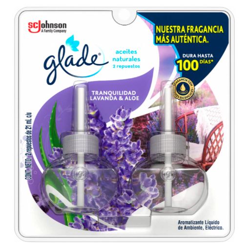 Imagen de REPUESTO AROMATIZANTE GLADE LAVANDA & ALOE 2 UND 42 ML