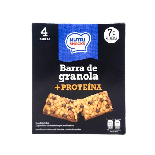 Imagen de BARRA DE GRANOLA NUTRI SNACKS PROTEINA 4 UND 140 G