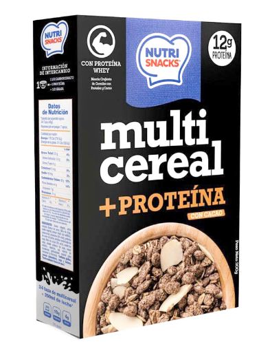 Imagen de CEREAL NUTRI SNACKS MULTICEREAL PROTEÍNA CON CACAO  300 G