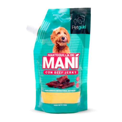 Imagen de MANTEQUILLA PETGÜEL DE MANÍ CON BEEF JERKY PARA PERRO 150.00 G