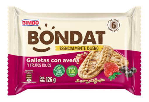 Imagen de GALLETA BIMBO BONDAT DE AVENA & FRUTOS ROJOS 6 UND 126 G