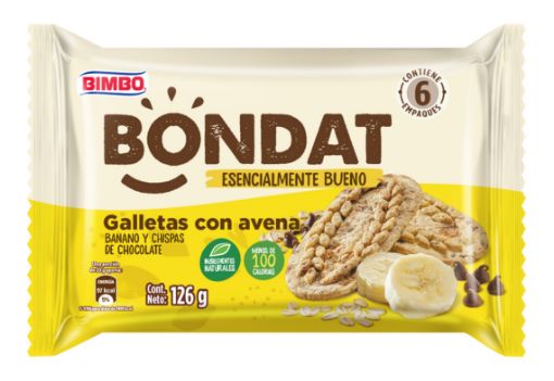 Imagen de GALLETA BIMBO DE AVENA CON BANANO & CHISPAS DE CHOCOLATE  6 UND 126 G