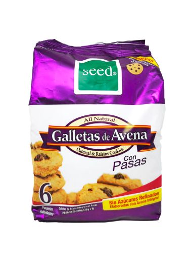 Imagen de GALLETA SEED DE AVENA CON PASAS 6 UND 210 g 