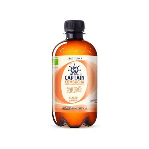 Imagen de BEBIDA ORGÁNICA KOMBUCHA THE GUTSY CAPTAIN ZERO JENGIBRE & LIMÓN 400 ml 