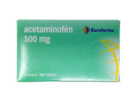 Imagen de ANALGÉSICO ACETAMINOFÉN EUROFARMA 500 MG 100,00 und 