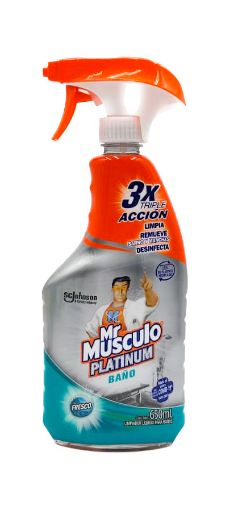 Imagen de LIMPIADOR MR MUSCULO PLATINUM PARA BAÑOS  SPRAY 650 ML