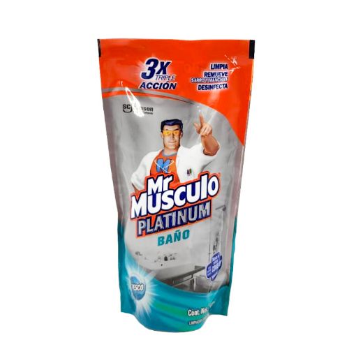 Imagen de LIMPIADOR MR MUSCULO PLATINUM PARA BAÑOS DOYPACK 500 ML