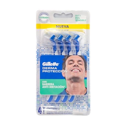 Imagen de RASURADORA GILLETTE PRESTOBARBA DERMA PROTECCION 4 UND