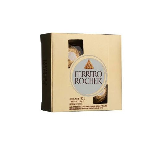 Imagen de CHOCOLATE FERRERO ROCHER CAJA 4 UND 50 G