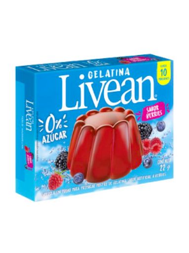 Imagen de GELATINA LIVEAN SABOR BERRIES SIN AZÚCAR 22 G