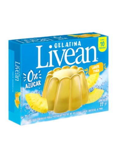 Imagen de GELATINA LIVEAN SABOR PIÑA SIN AZÚCAR 22 G