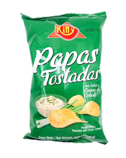 Imagen de PAPAS TOSTADAS KITTY SABOR CREMA CEBOLLA 150 G