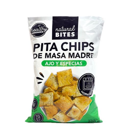 Imagen de PITA CHIPS NATURAL BITES AJO Y ESPECIAS 200 G