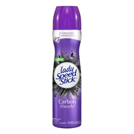 Imagen de DESODORANTE LADY SPEED STICK CARBON ABSORB PARA MUJER EN AEROSOL 150.00 ML