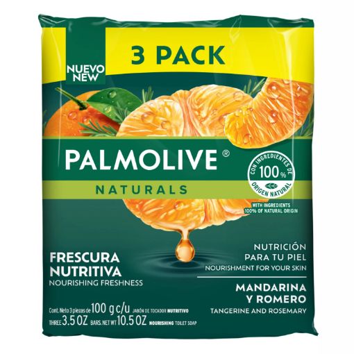 Imagen de JABÓN DE TOCADOR PALMOLIVE MANDARINA Y ROMERO 3 UND 300 G