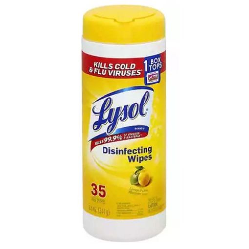 Imagen de TOALLITAS LYSOL DESINFECTANTES ESENCIA FLORECER LIMON Y LIMA 35 UND 252 G