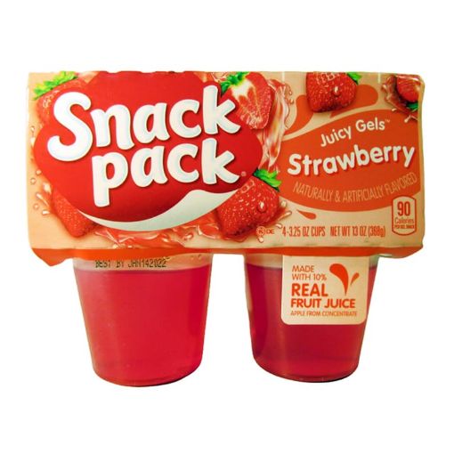 Imagen de GELATINAS SNACK PACK FRESA 4 UND 368 g 