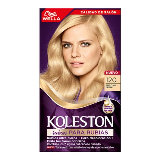 Imagen de TINTE PARA CABELLO KOLESTON RUBIO CLARO # 120 1 UND