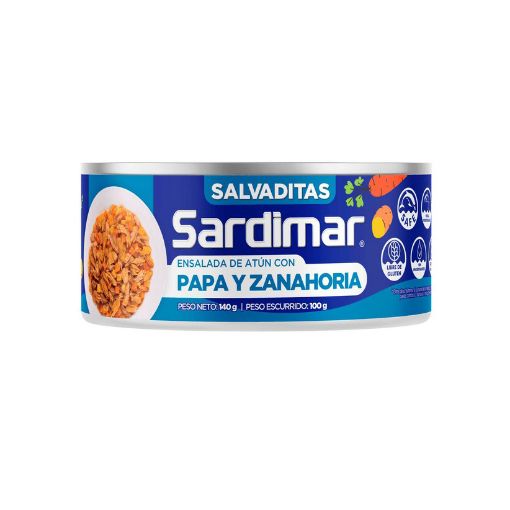 Imagen de ATÚN SARDIMAR SALVADITAS PAPA Y ZANAHORIA 140 ML