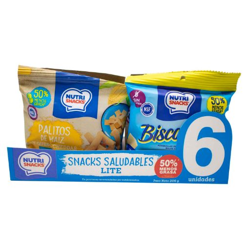 Imagen de LONCHERA SALUDABLE NUTRI SNACKS LITE 6 UND 206 g 