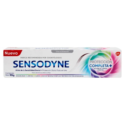 Imagen de CREMA DENTAL CON FLUOR PARA DIENTES SENSIBLES SENSODYNE PROTECCION COMPLETA 90 G