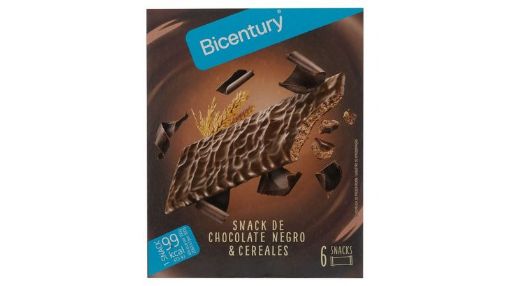 Imagen de BARRA DE CEREAL BICENTURY CHOCOLATE NEGRO & CEREALES 6 UND 120 g 