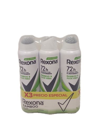 Imagen de OFERTA REXONA 3 UND DESODORANTE BAMBOO PARA MUJER EN AEROSOL PRECIO ESPECIAL 