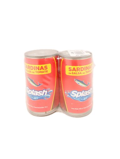 Imagen de OFERTA SPLASH 2 PACK SARDINA SALSA DULCE 75 G 150 g 