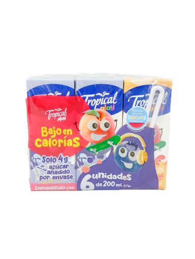 Imagen de OFERTA TROPICAL 1200 ML- 6 PACK BEBIDA SURTIDA 250 ML 1200.00 ML