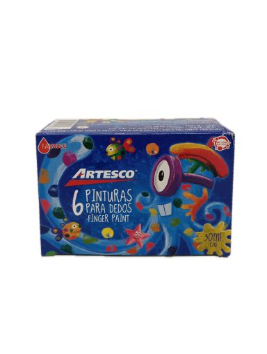 Imagen de PINTURA ARTESCO PARA DEDOS 30 ML CAJA 6 COLORES *014589 ART 