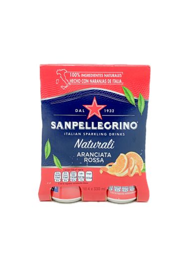 Imagen de BEBIDA SAN PELLEGRINO NARANJA ROJA 330 ML LATA 4 UND 1320 ml 