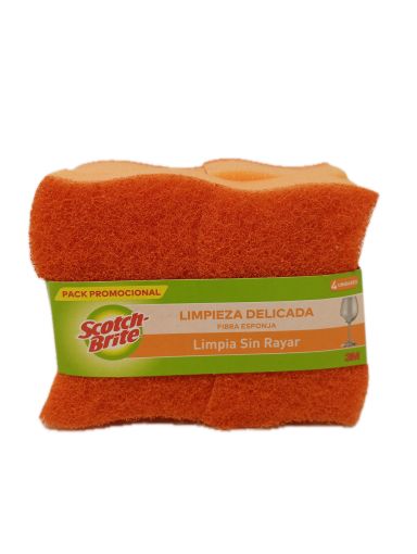 Imagen de ESPONJA SCOTCH BRITE LIMPIEZA DELICADA SIN RAYAS 4 und 