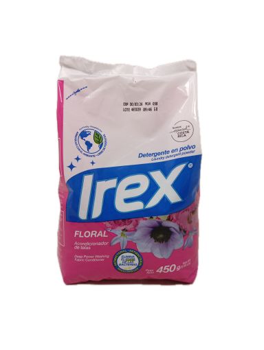 Imagen de DETERGENTE  EN POLVO IREX FLORAL ACONDICIONADOR TELAS 450 g 