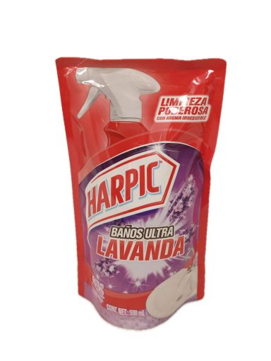 Imagen de LIMPIADOR HARPIC ULTRA LAVANDA PARA BAÑO DOYPACK 500 ml 