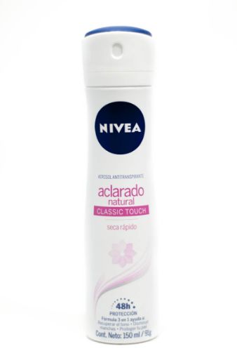 Imagen de DESODORANTE NIVEA ACLARADO NATURAL CLASSIC TOUCH PARA MUJER EN AEROSOL 150.00 ML