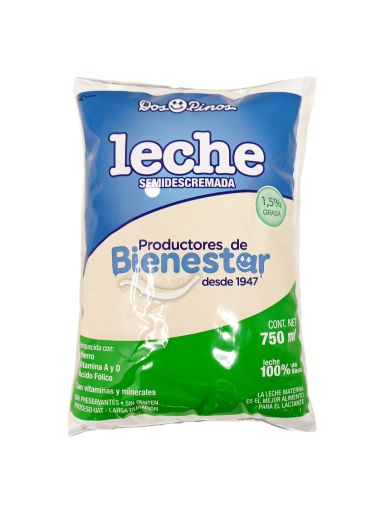 Imagen de LECHE SEMIDESCREMADA DOS PINOS BIENESTAR UTH 1.5% BOLSA 750 ml 