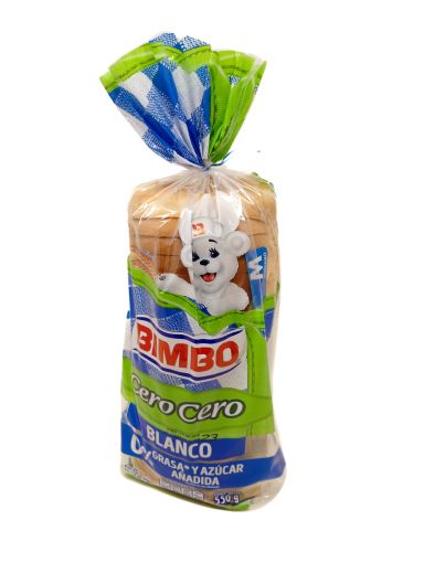 Imagen de PAN CUADRADO BIMBO BLANCO CERO CERO 550 G