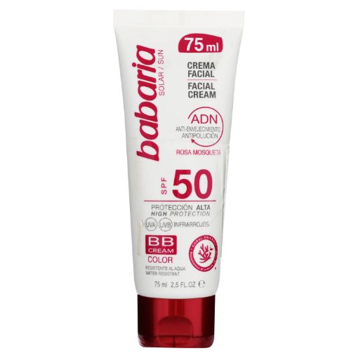 Imagen de CREMA FACIAL BABARIA ANTIEDAD SPF 50 BB CREAM COLOR RESISTENTE AL AGUA 75 ML