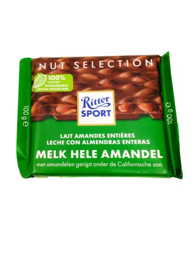 Imagen de CHOCOLATE RITTER SPORT RELLENO DE ALMENDRAS 100.00 G