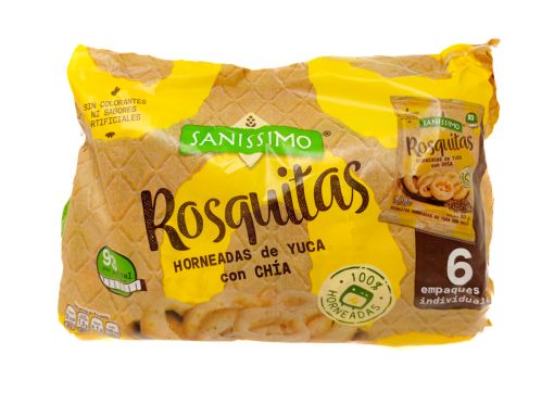 Imagen de ROSQUITAS SANISSIMO HORNEDAS DE YUCA CON CHÍA 6 UND  120.00 g 