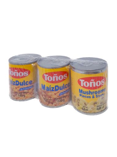 Imagen de OFERTA TONOS 763 G-2 UND MAIZ DULCE 140 G+HONGOS 115 G 