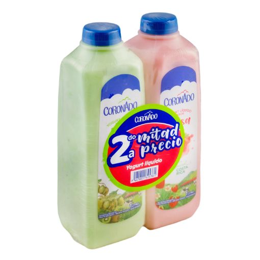 Imagen de OFERTA CORONADO 2000 ML-YOGURT LÍQUIDO KIWI 1000 ML+YOGURT LÍQUIDO FRESA 1000 ML 2DO MITAD DE PRECIO 