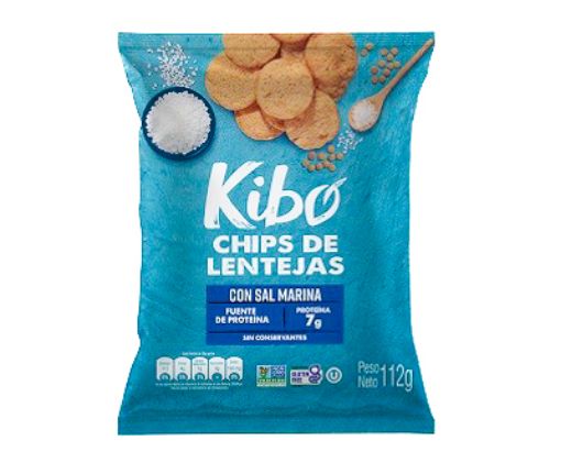 Imagen de CHIPS KIBO DE LENTEJAS CON SAL MARINA 112 G