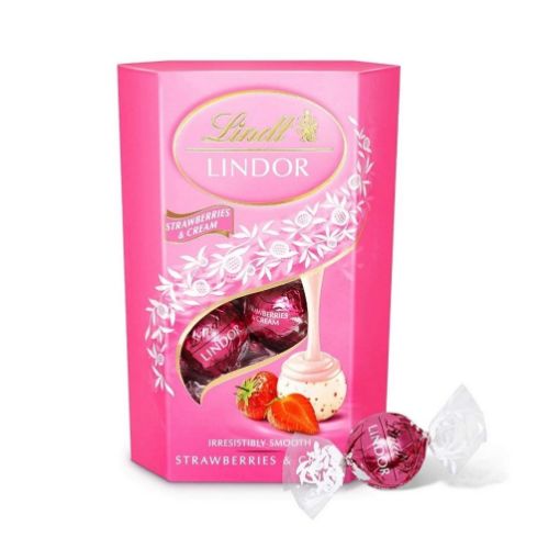 Imagen de CHOCOLATE LINDT LINDOR FRESA & CREMA  200.00 G