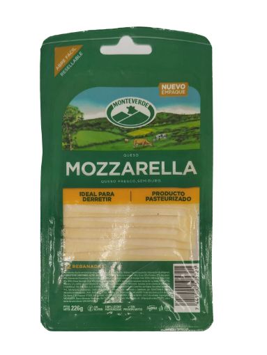 Imagen de QUESO MONTEVERDE MOZZARELLA REBANADO 226.00 G