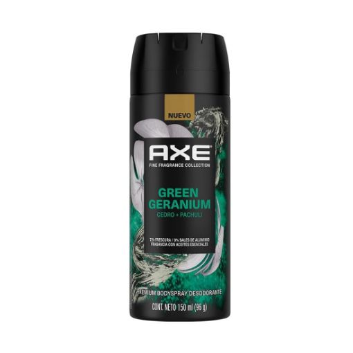 Imagen de DESODORANTE CORPORAL AXE GREEN GERANIUM PARA HOMBRE EN AEROSOL 150.00 ML