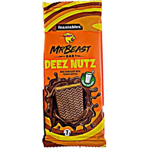 Imagen de CHOCOLATE FEASTABLES MR. BEAST CON MANTEQUILLA DE  MANÍ BARRA 60.00 G